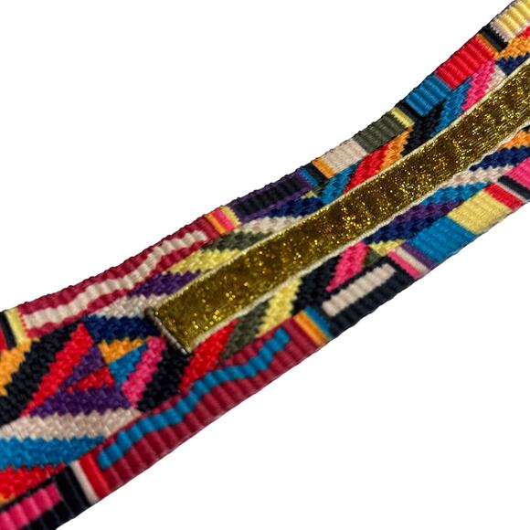 Carla Valencia Embroidered Bag Strap Multicolor Aztec Evil Eye Beaded Adjustable - Picture 12 of 16